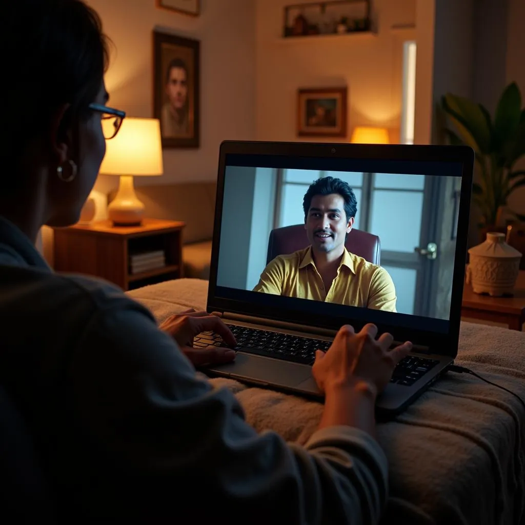 Secure Streaming on Laptop with Indian Movie Poster