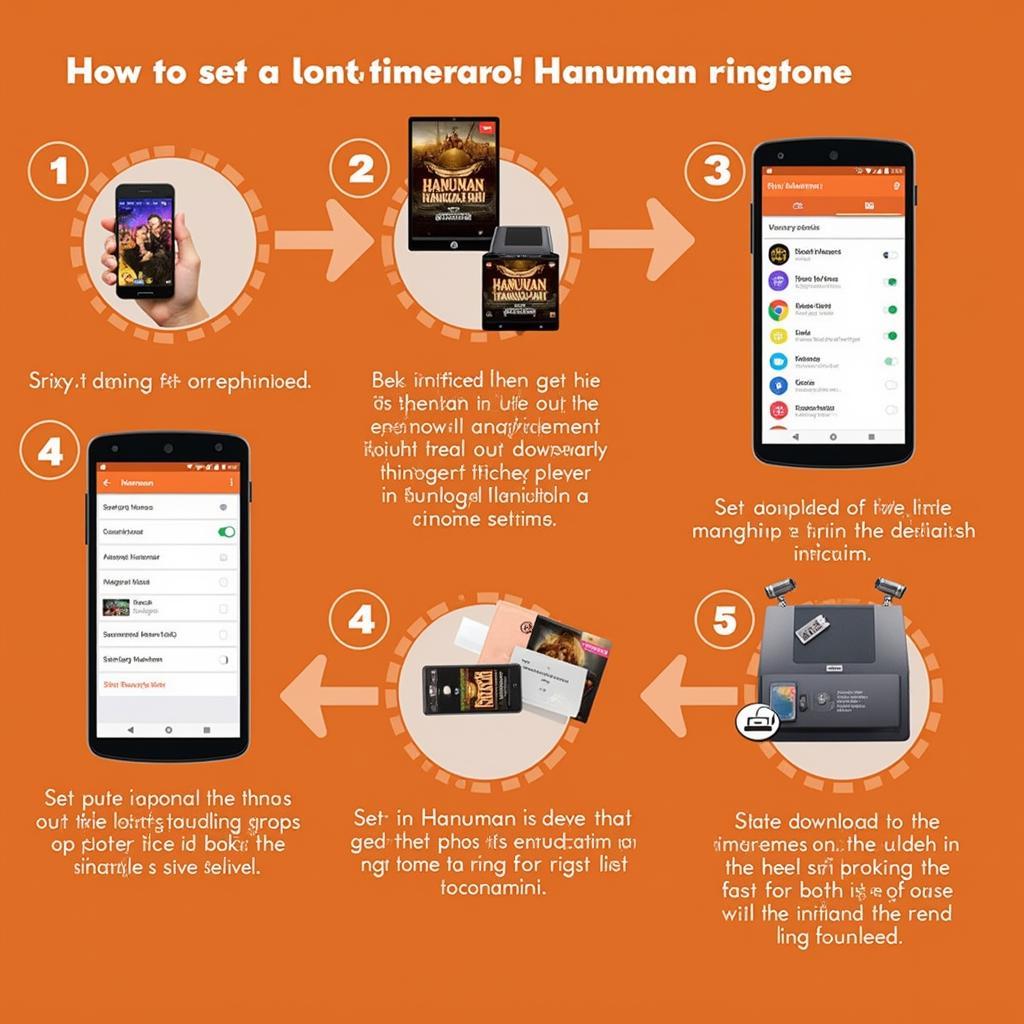 Instructions on how to set a Hanuman movie ringtone on a smartphone.