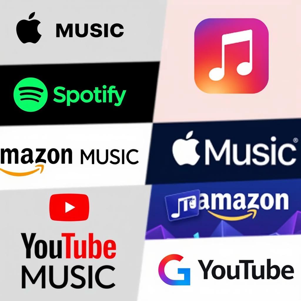 Logos of music streaming platforms