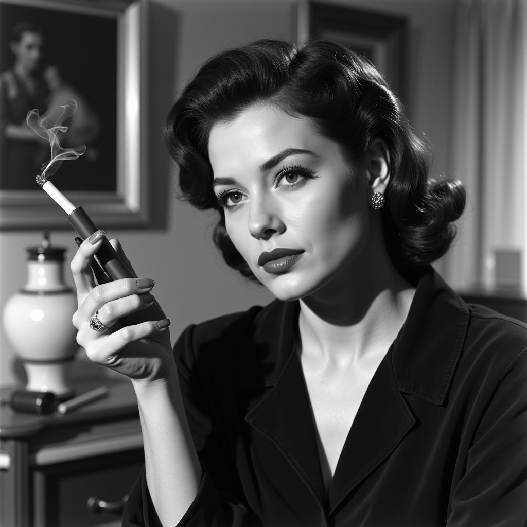 Classic Hollywood Glamour and Cigarette Smoke