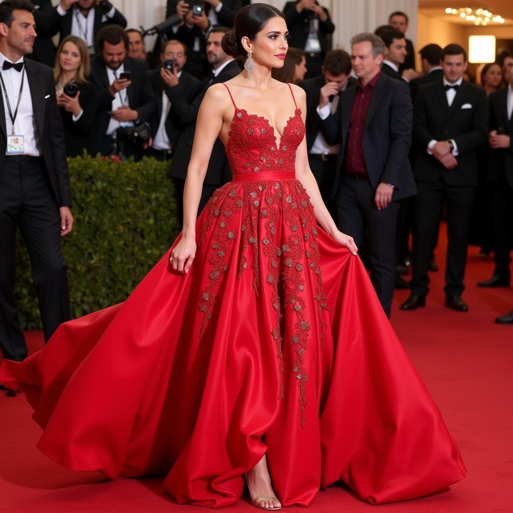 Sonam Kapoor in a stunning red carpet gown