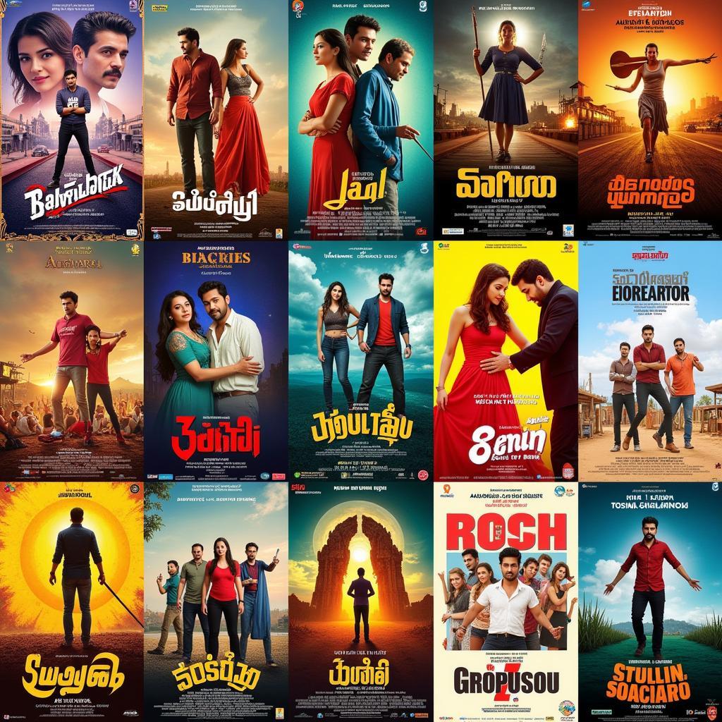 South Indian Cinema Poster Collage