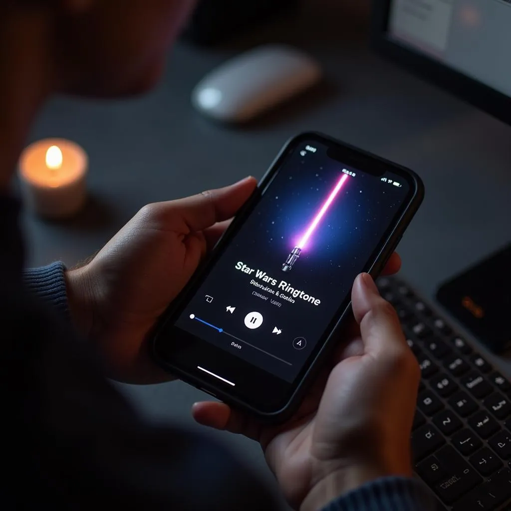 Star Wars ringtone on a phone