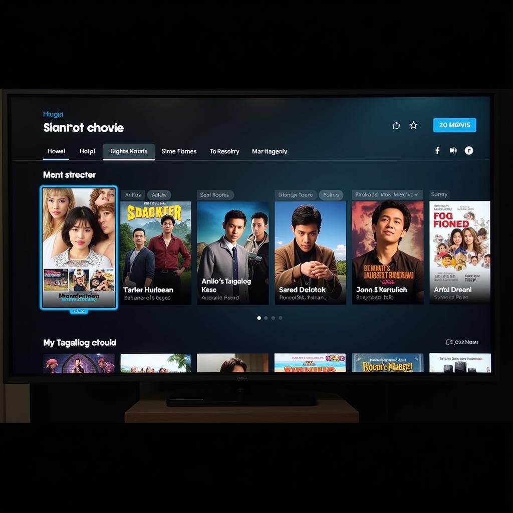 Streaming service interface showcasing Tagalog films