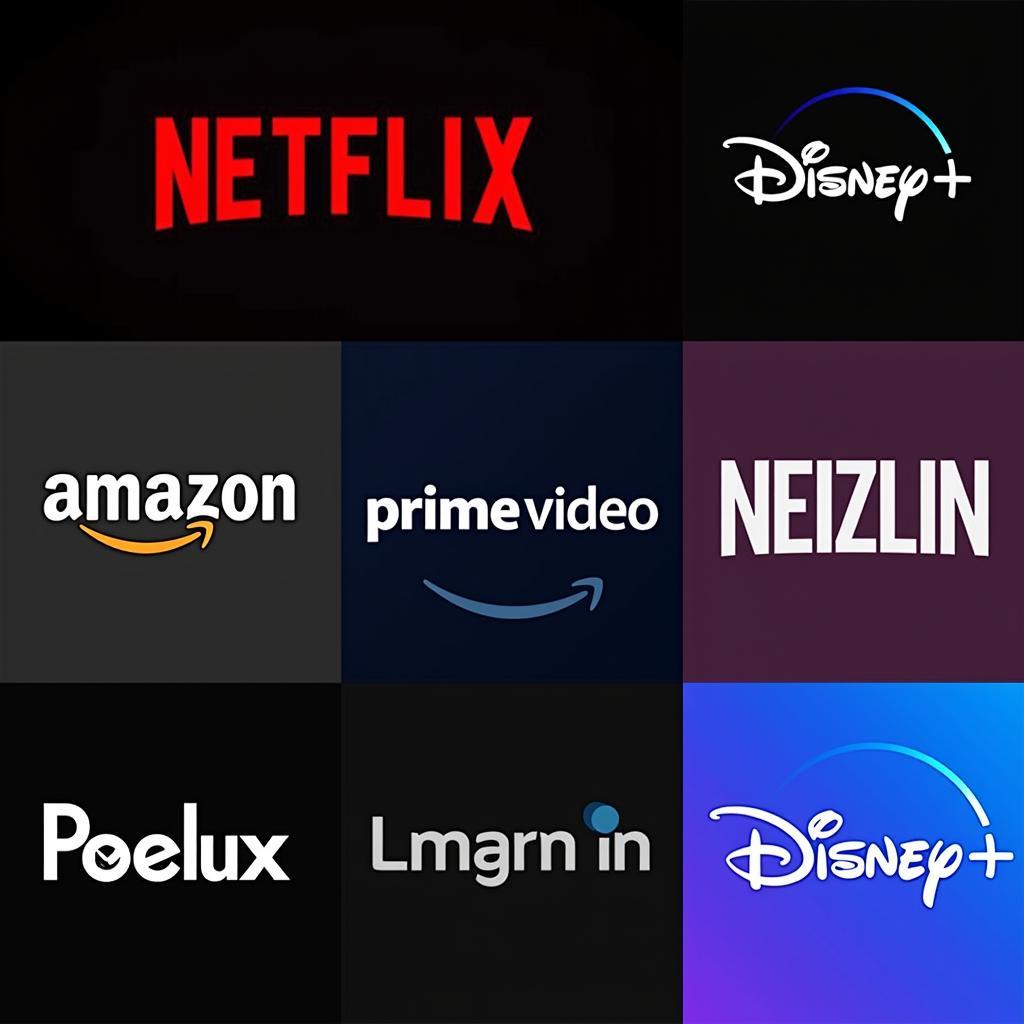 Logos of popular streaming platforms