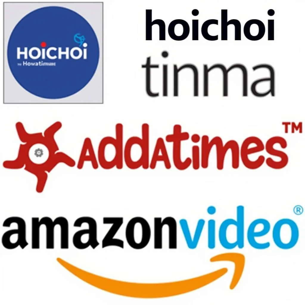 Logos of popular streaming platforms