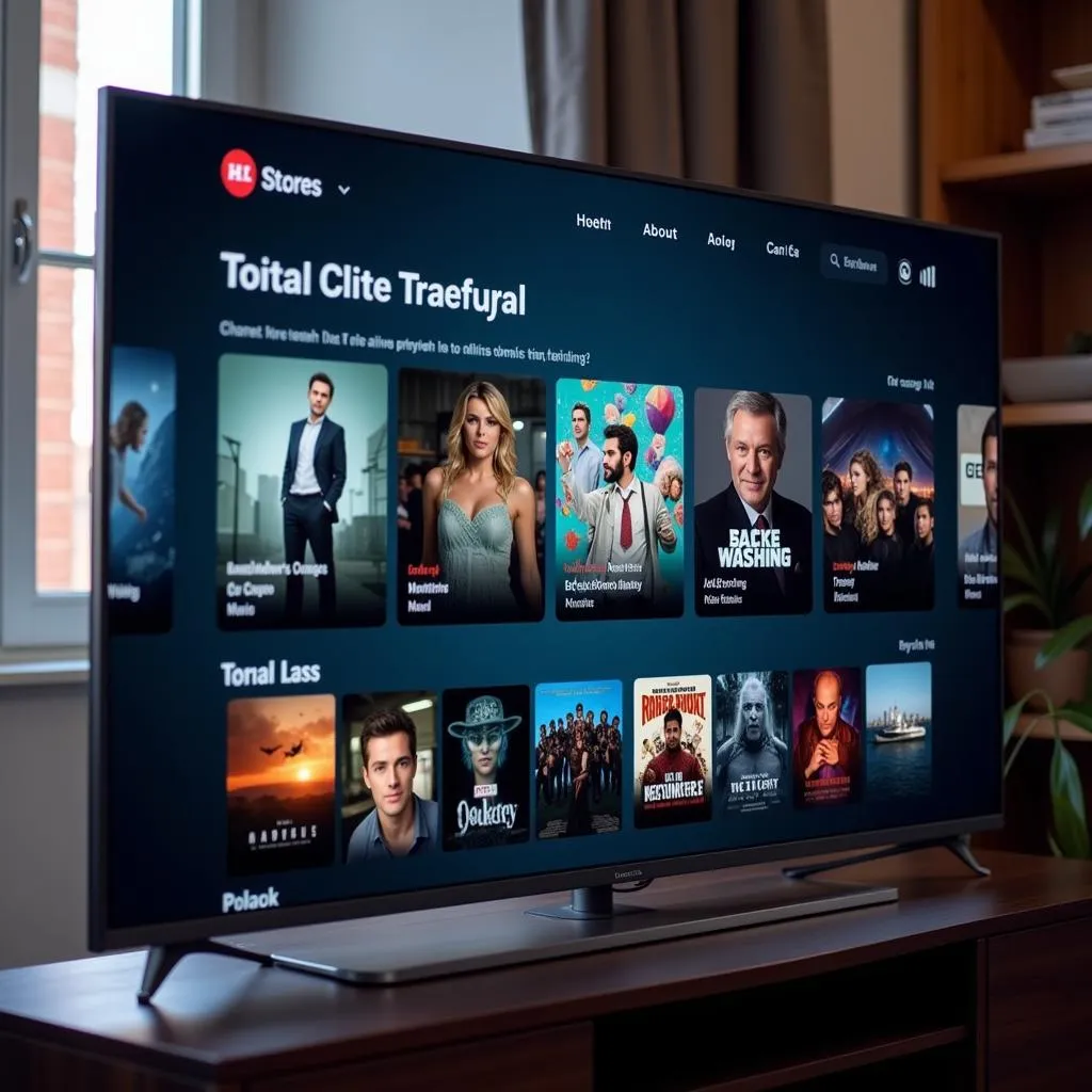 Streaming service interface on a TV screen