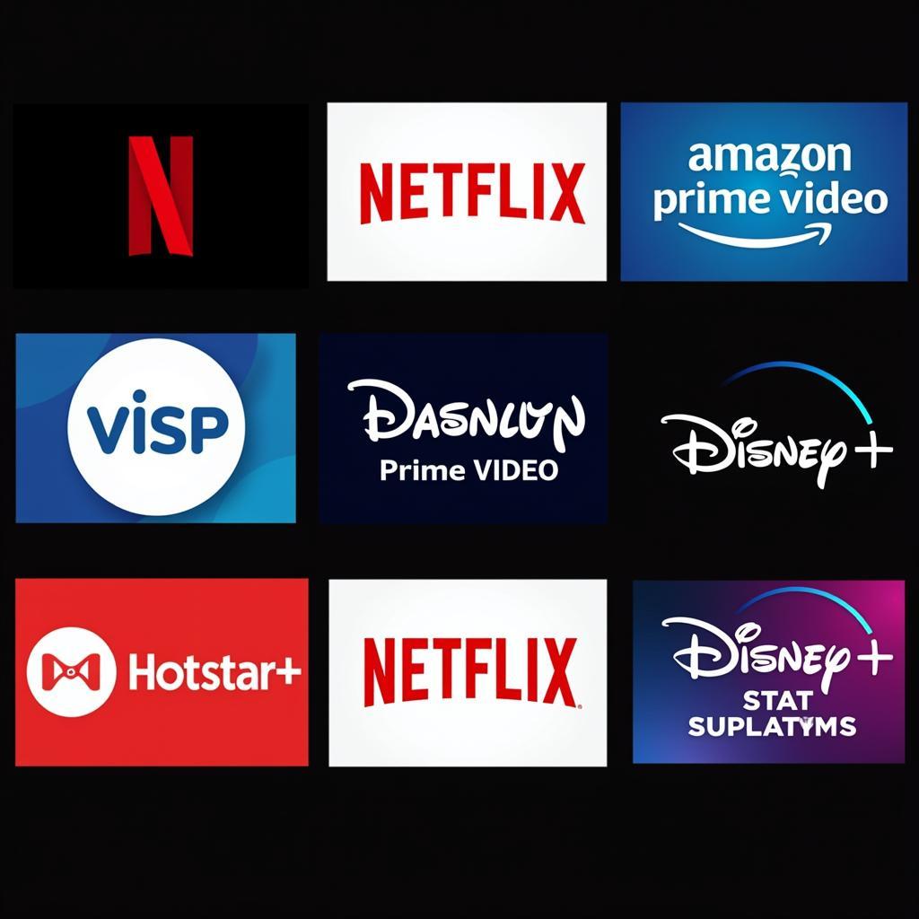 Logos of popular streaming platforms