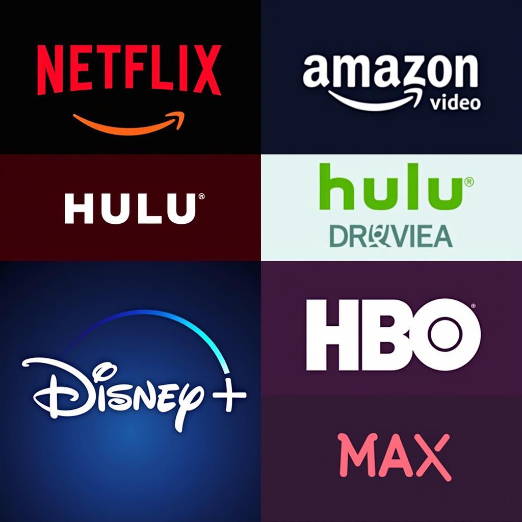 Logos of popular streaming services