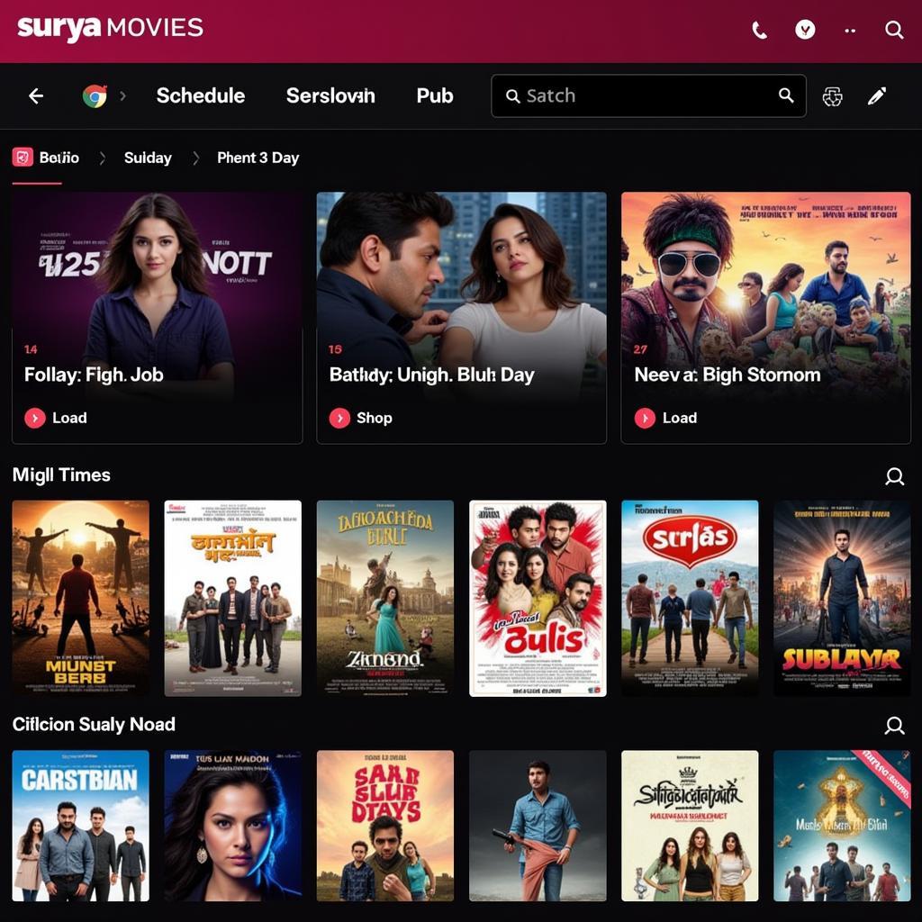 Surya Movies Schedule Homepage