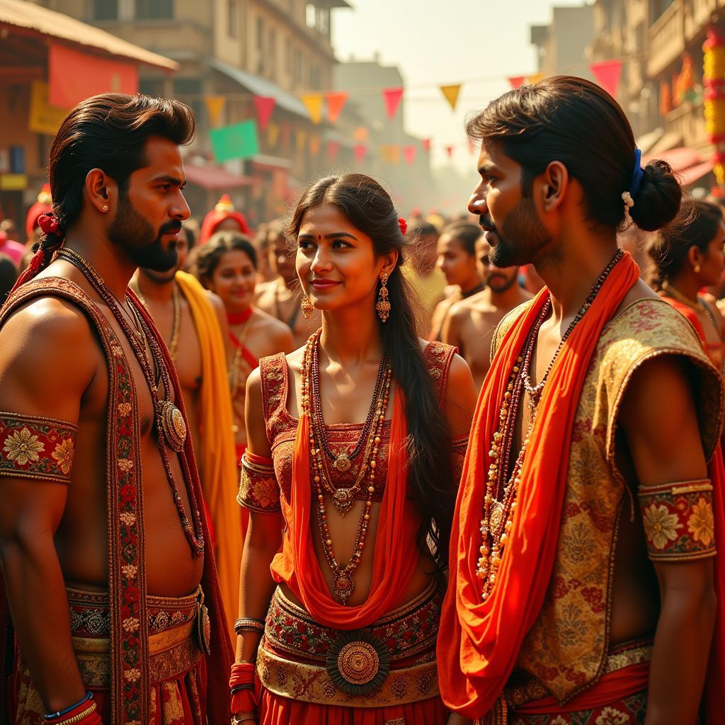 A scene from a Tamil movie depicting a vibrant cultural event