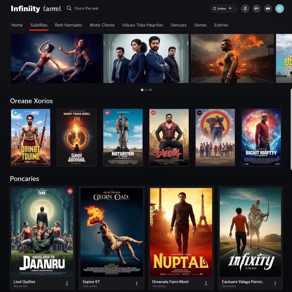  A screenshot of a Tamil movie streaming platform interface