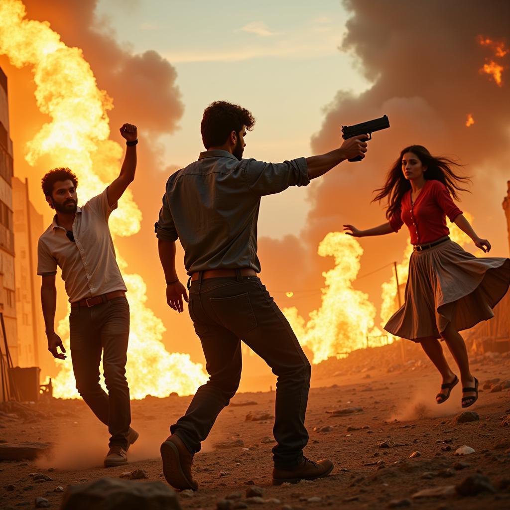 Action scene from a 2015 Telugu movie