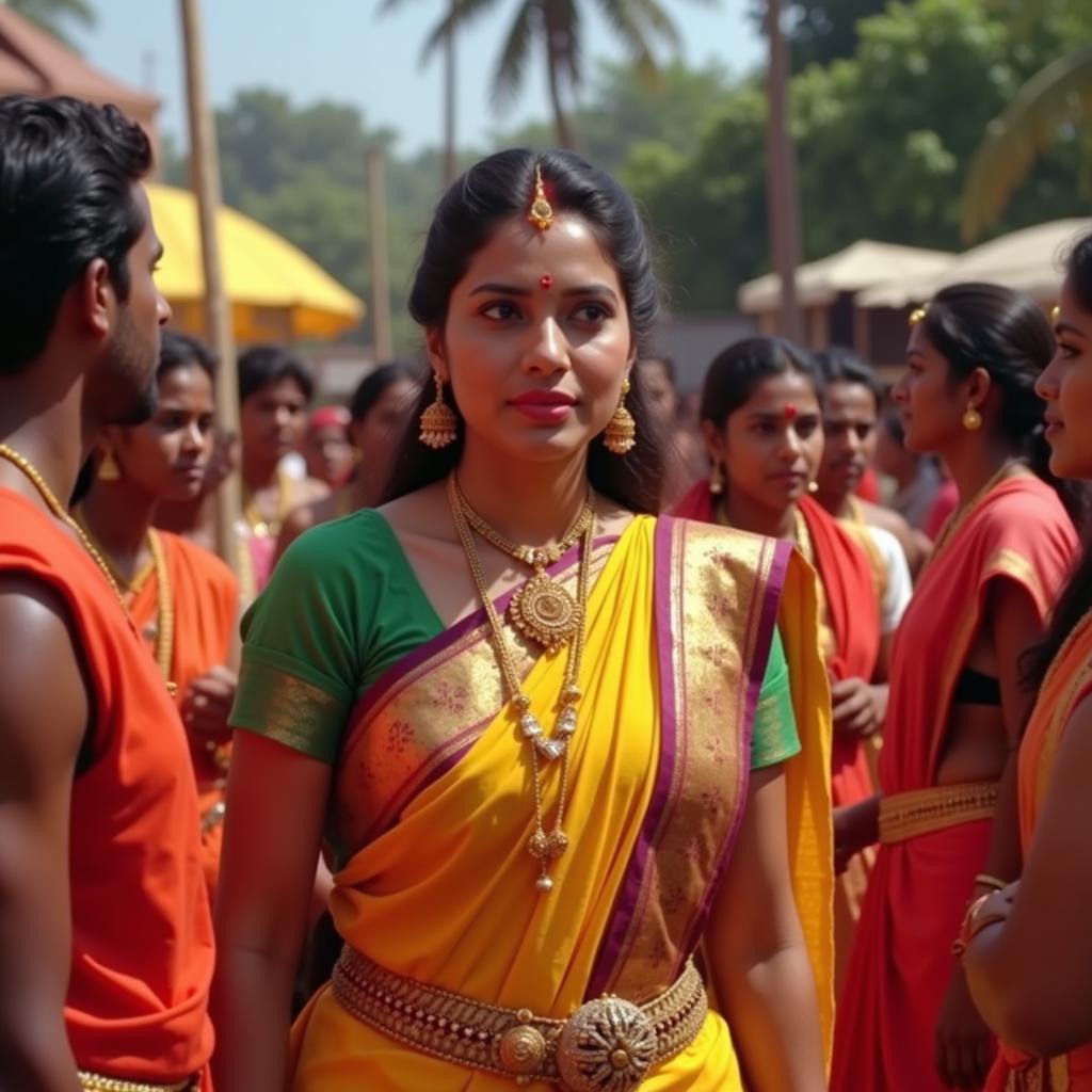 A Still from a Telugu Movie Showcasing a Traditional Celebration