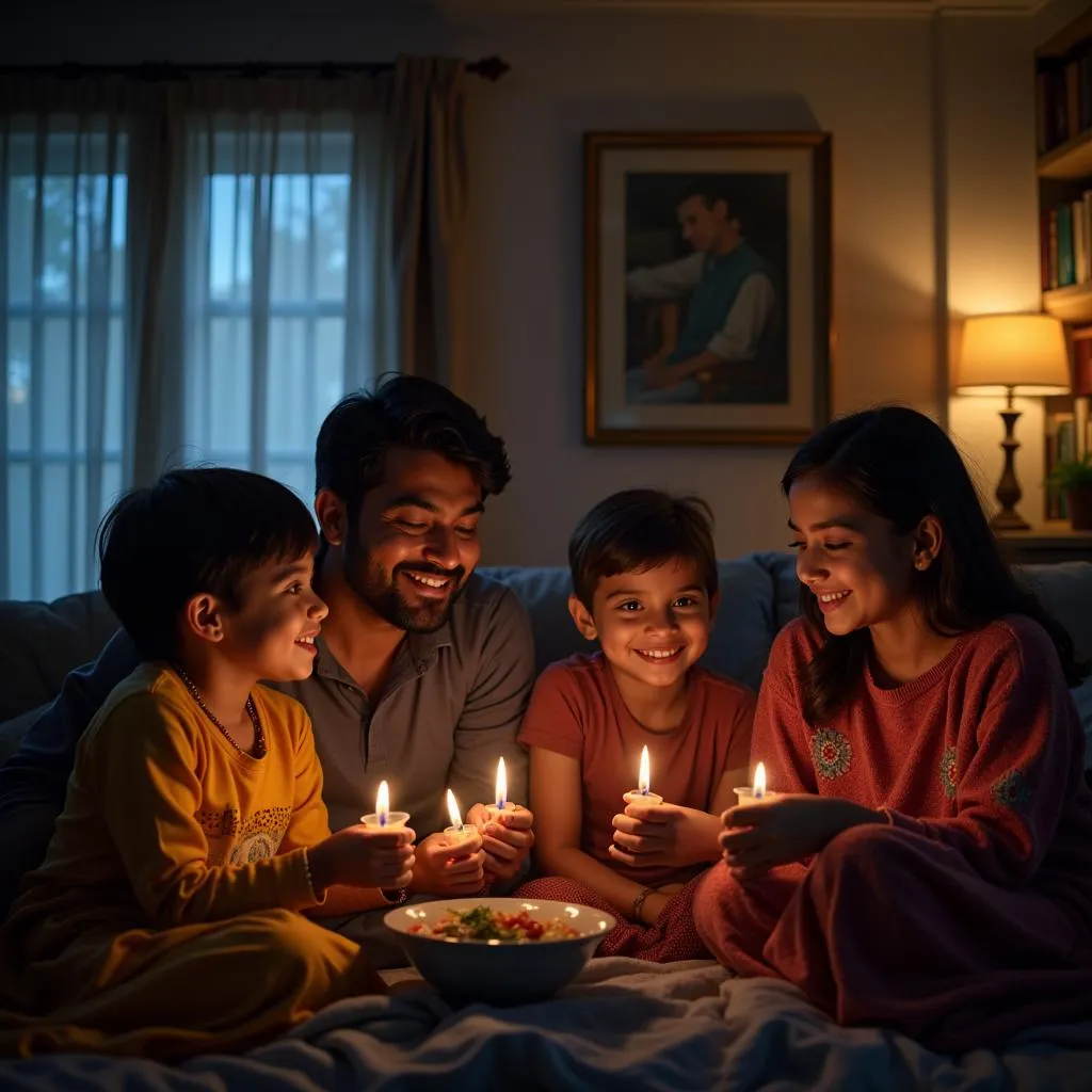 Family Watching a Telugu Movie Together