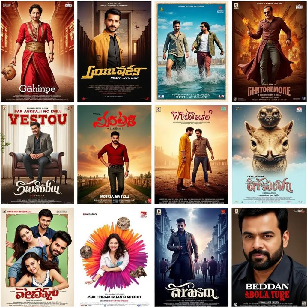 Collection of Telugu movie posters from 2019