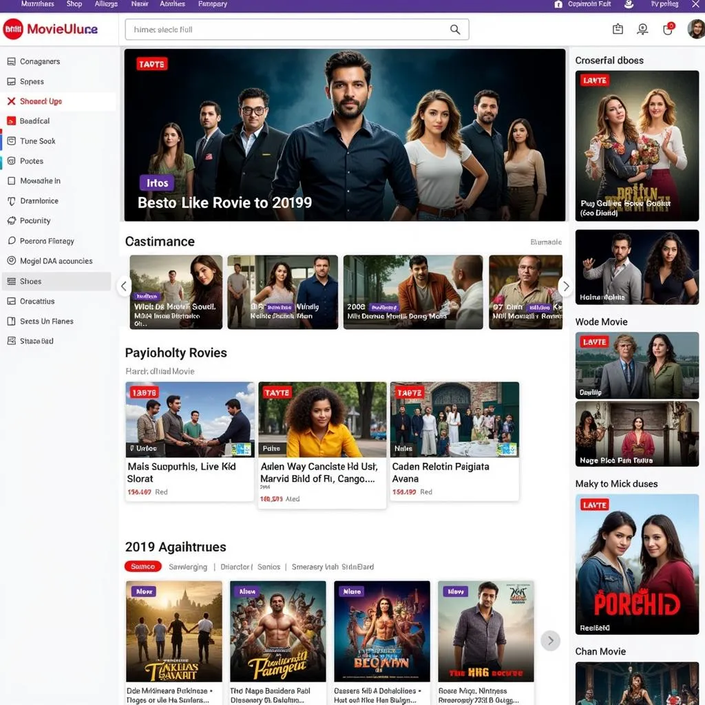 Streaming platform interface with a selection of 2019 Telugu movies