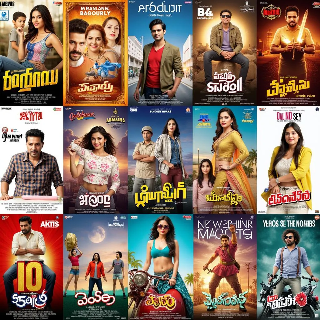 2012 Telugu Movies Poster Collage