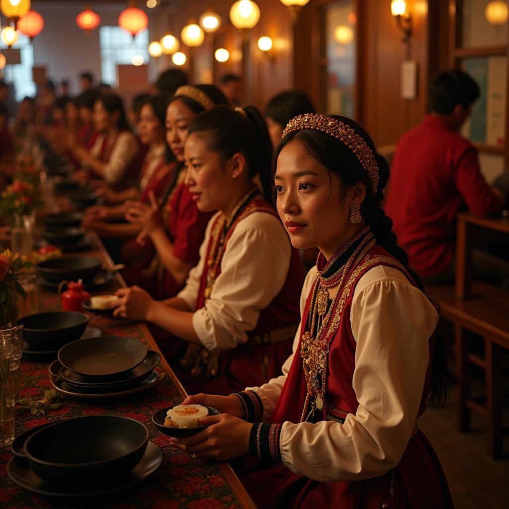 A still from a foreign film depicting a cultural tradition.