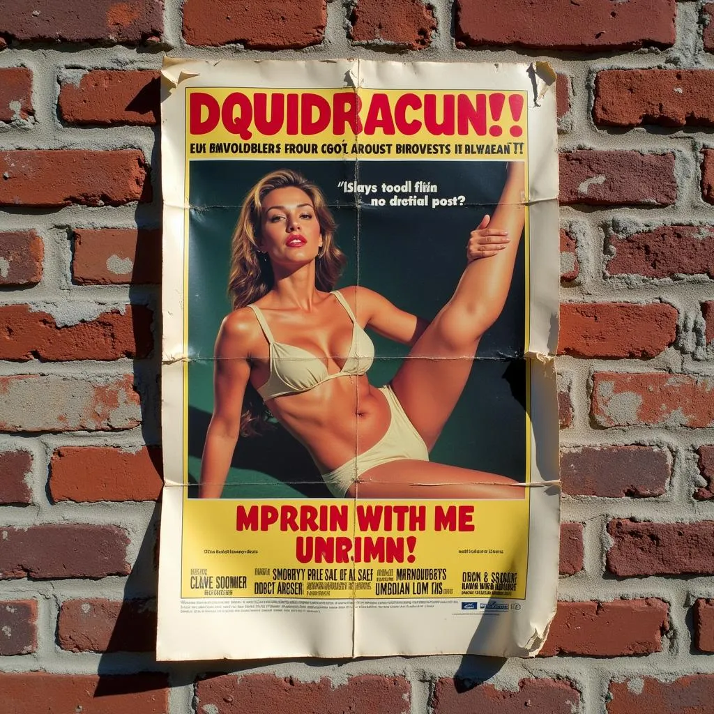 Vintage Adult Film Poster on a Brick Wall