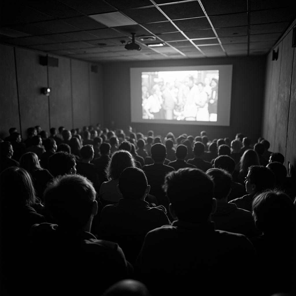 Enthralled Audience in a Vintage Cinema