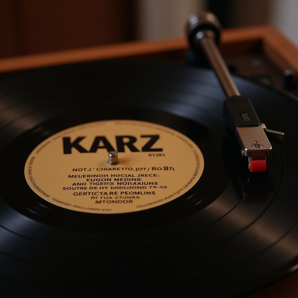 Vintage Record Player with Karz Soundtrack Vinyl