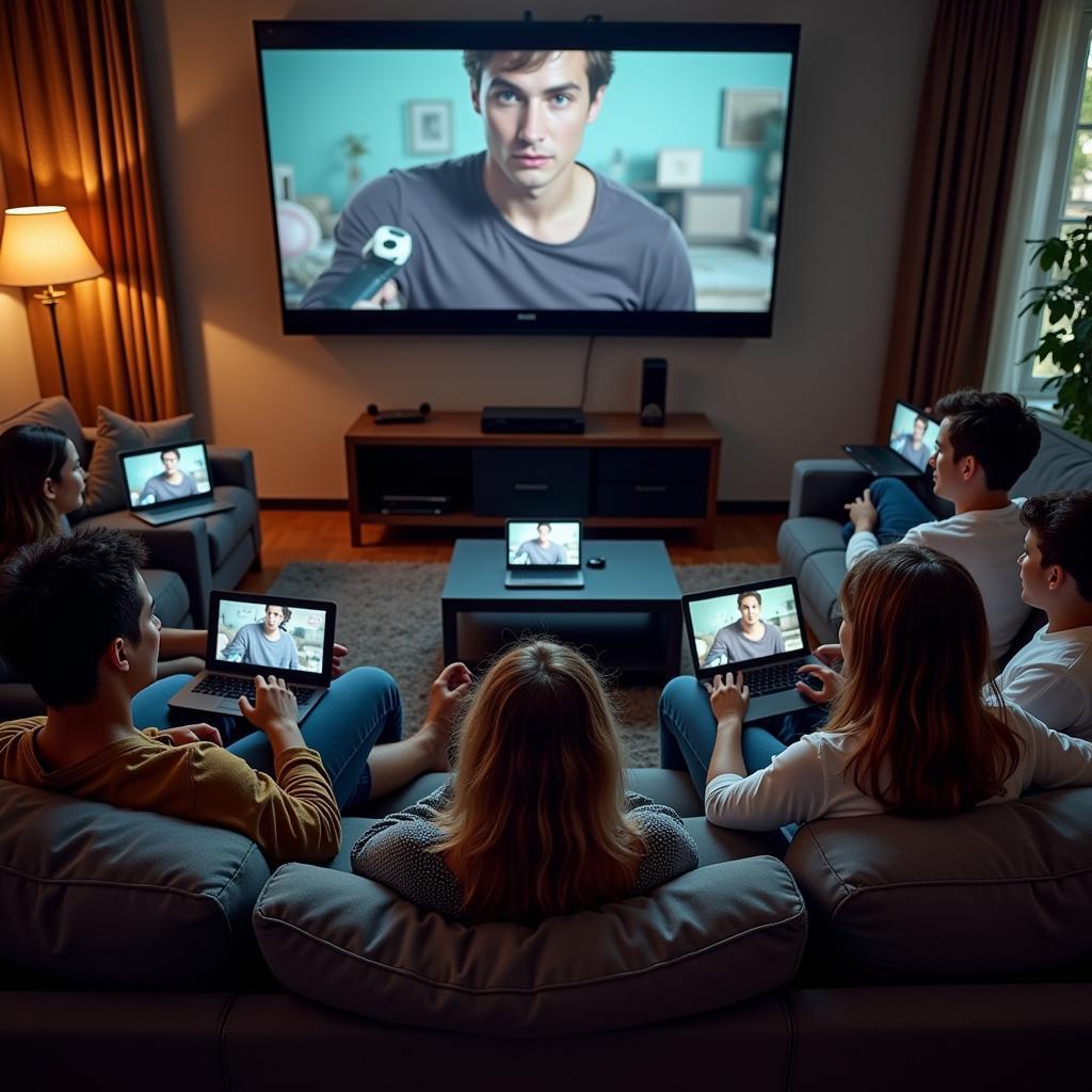 People streaming movies online