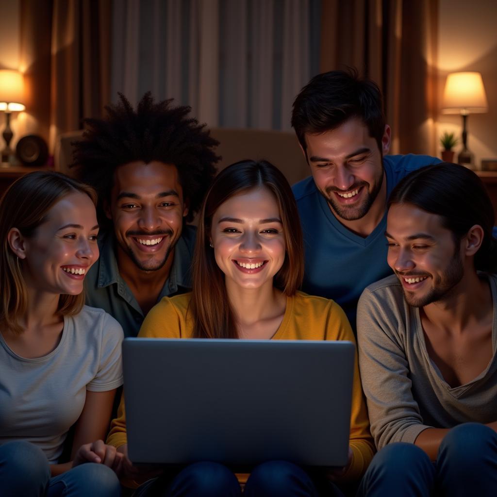 People enjoying streaming movies online