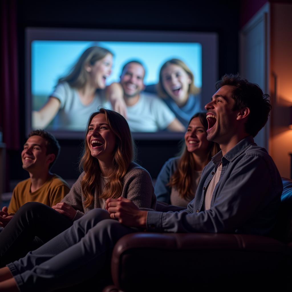 Friends gathered to watch a movie