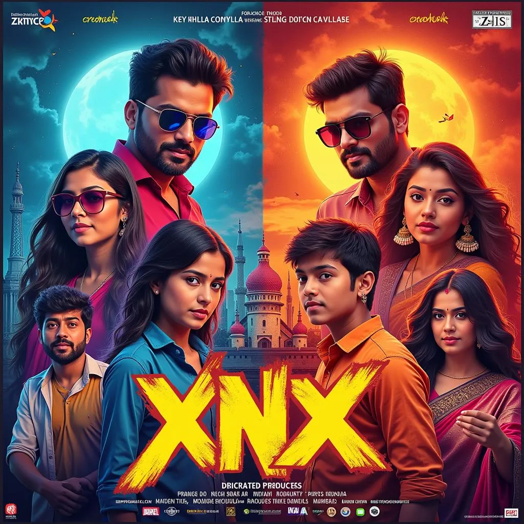 A captivating poster showcasing the lead actors of an xnx Indian movie