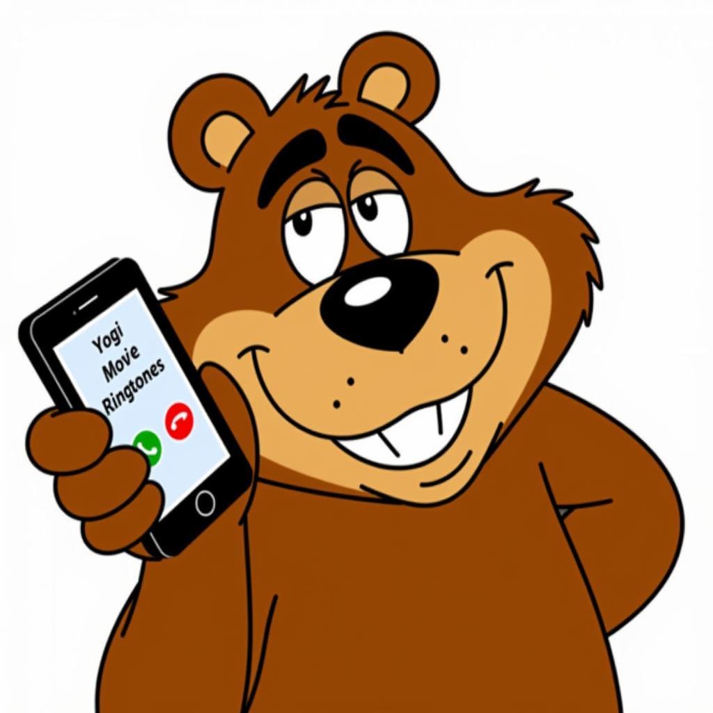 Yogi Bear Holding a Phone