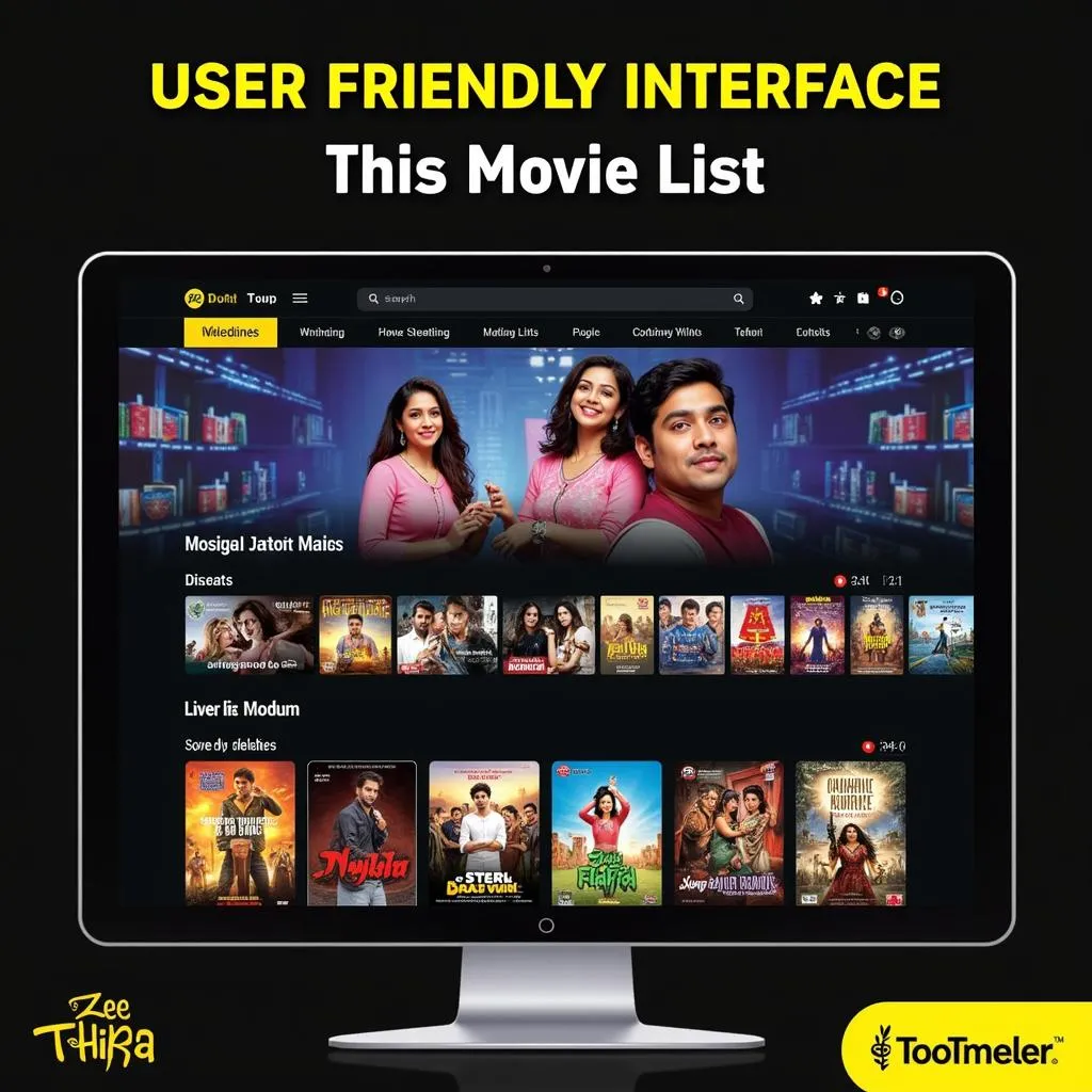 Screenshot of the Zee Thirai website with a clear view of the movie list and navigation options