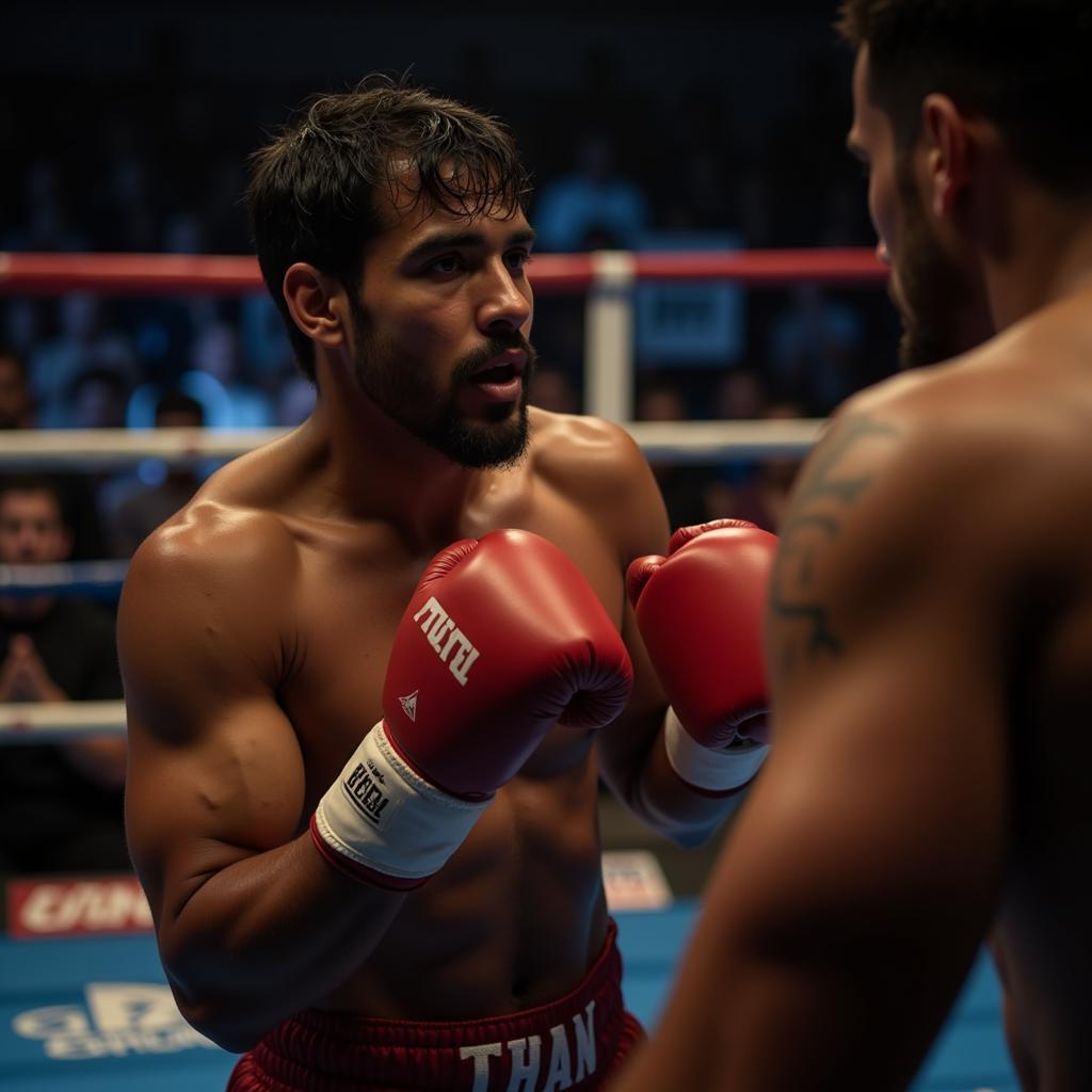 Vijay in a boxing scene from Badri