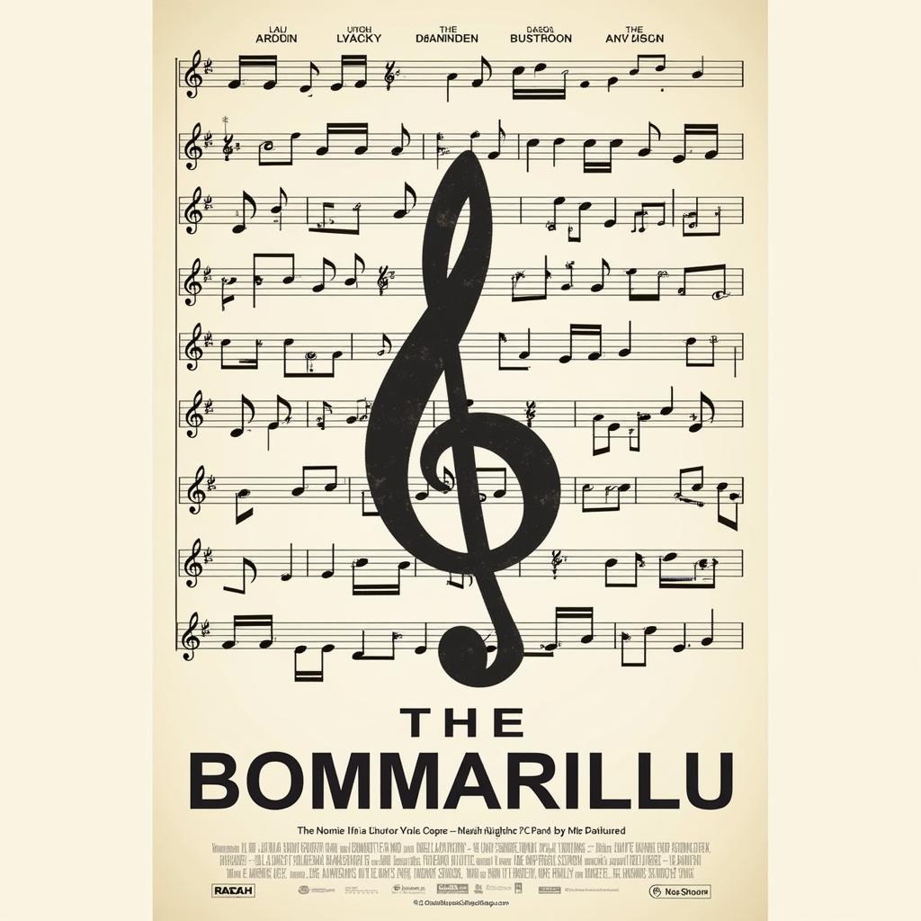 Bommarillu Movie Poster with Musical Symbols