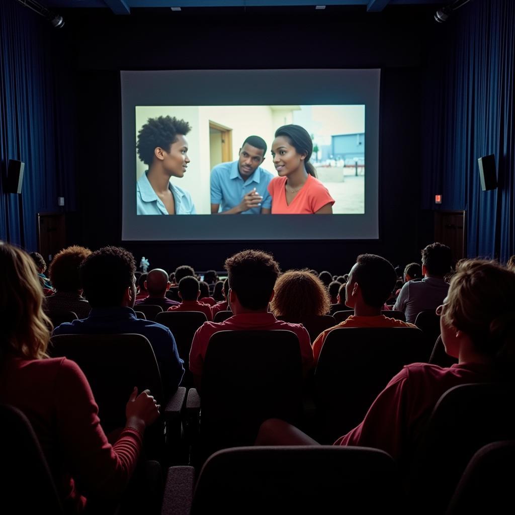 A scene from a Caribbean film festival showcasing a bf movie.