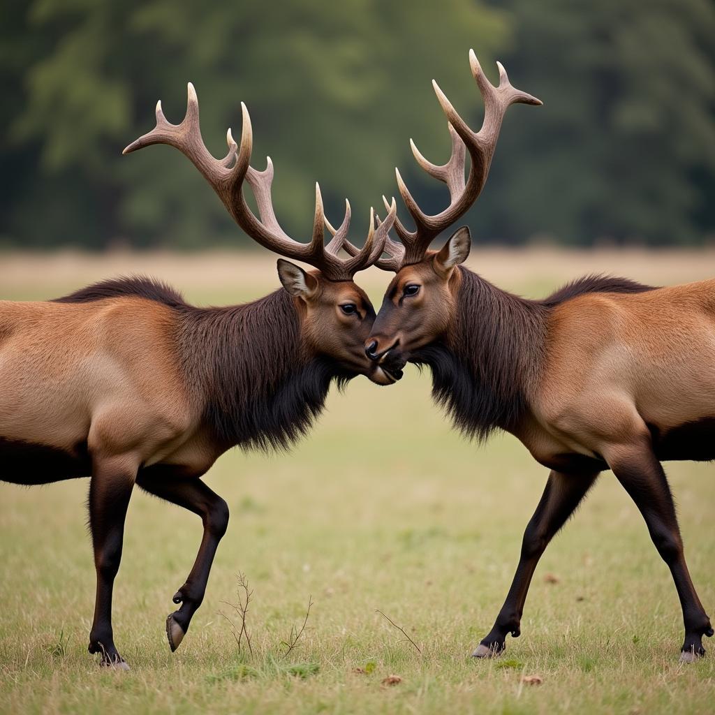 Deer Antler Competition: A Display of Strength