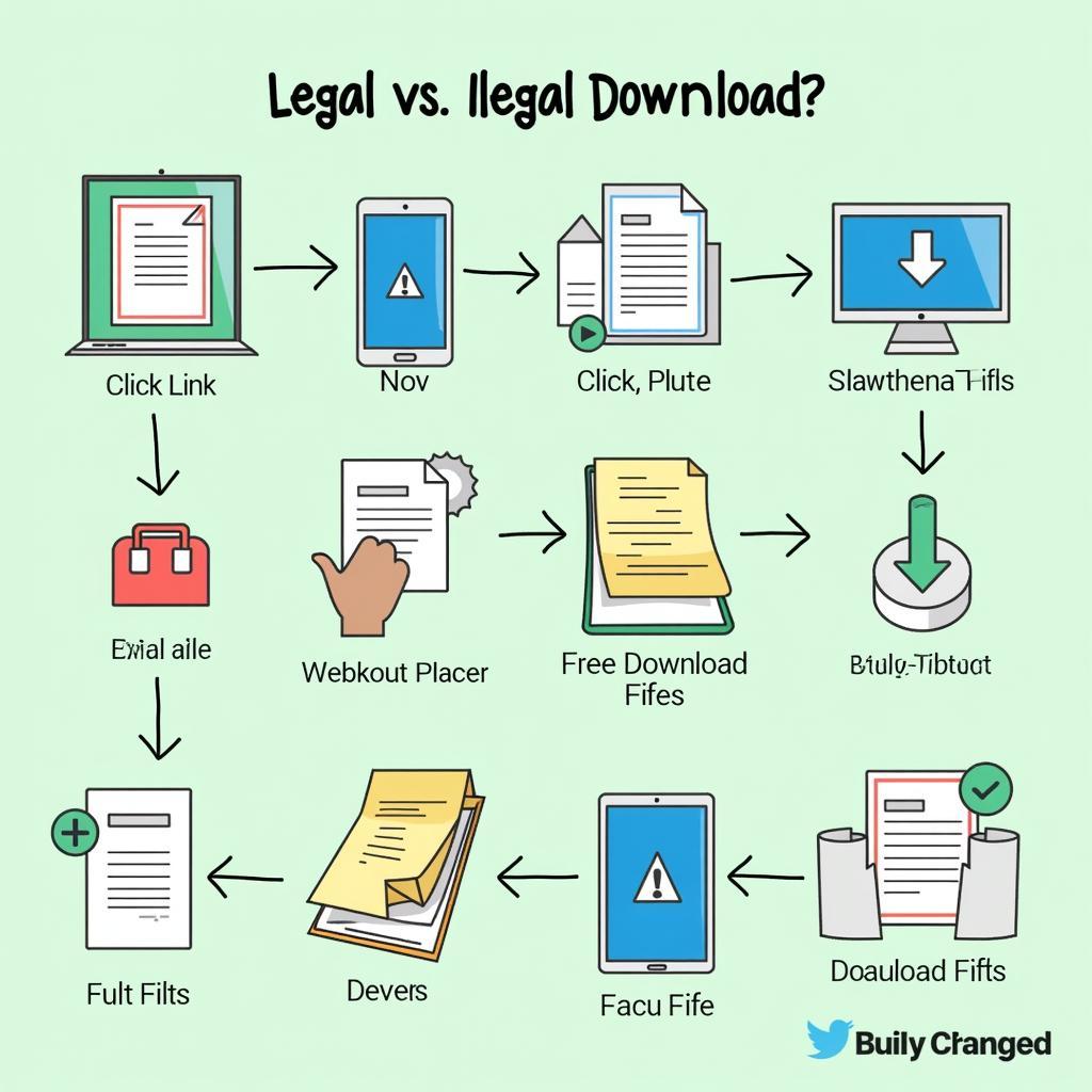 Diagram Illustrating the Process of Downloading Digital Content