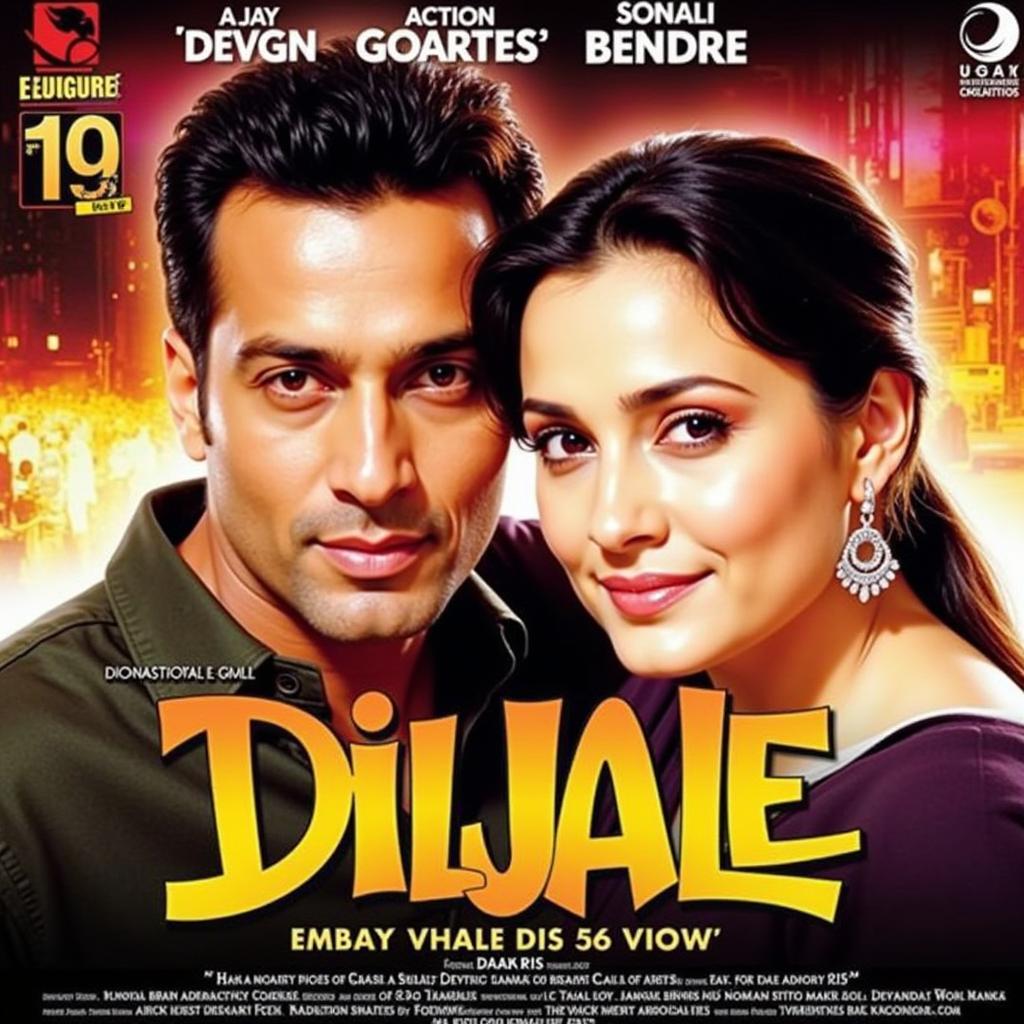 Diljale Movie Poster featuring Ajay Devgn and Sonali Bendre