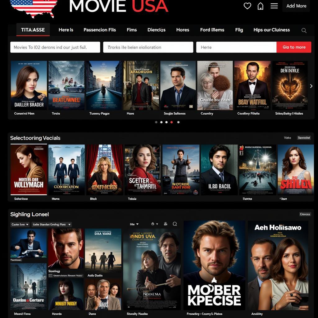 Diverse Film Selection on Movie USA Full HD