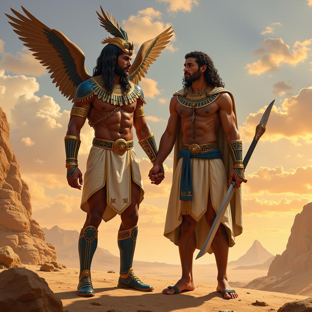 Bek and Horus in Gods of Egypt