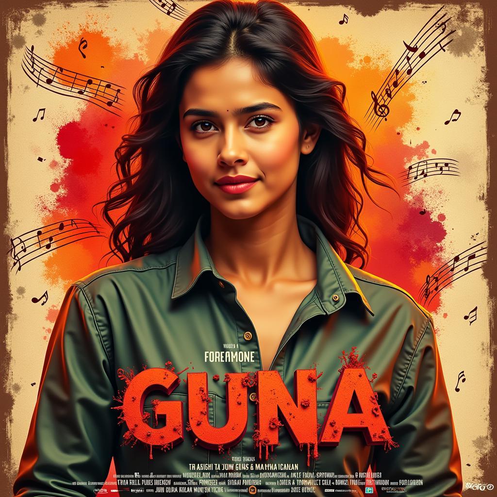 Guna Movie Poster and Music Notes