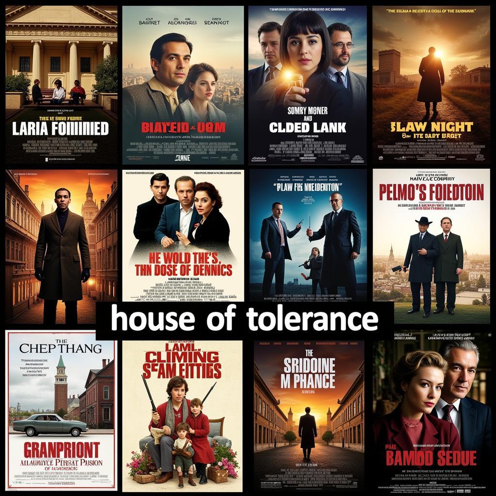 House of Tolerance Movie Posters: A collection of posters from films depicting the house of tolerance theme, showcasing different artistic styles and historical periods.