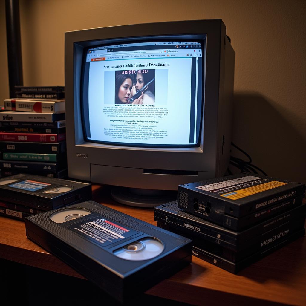 VHS tapes and early internet downloads of Japanese adult films