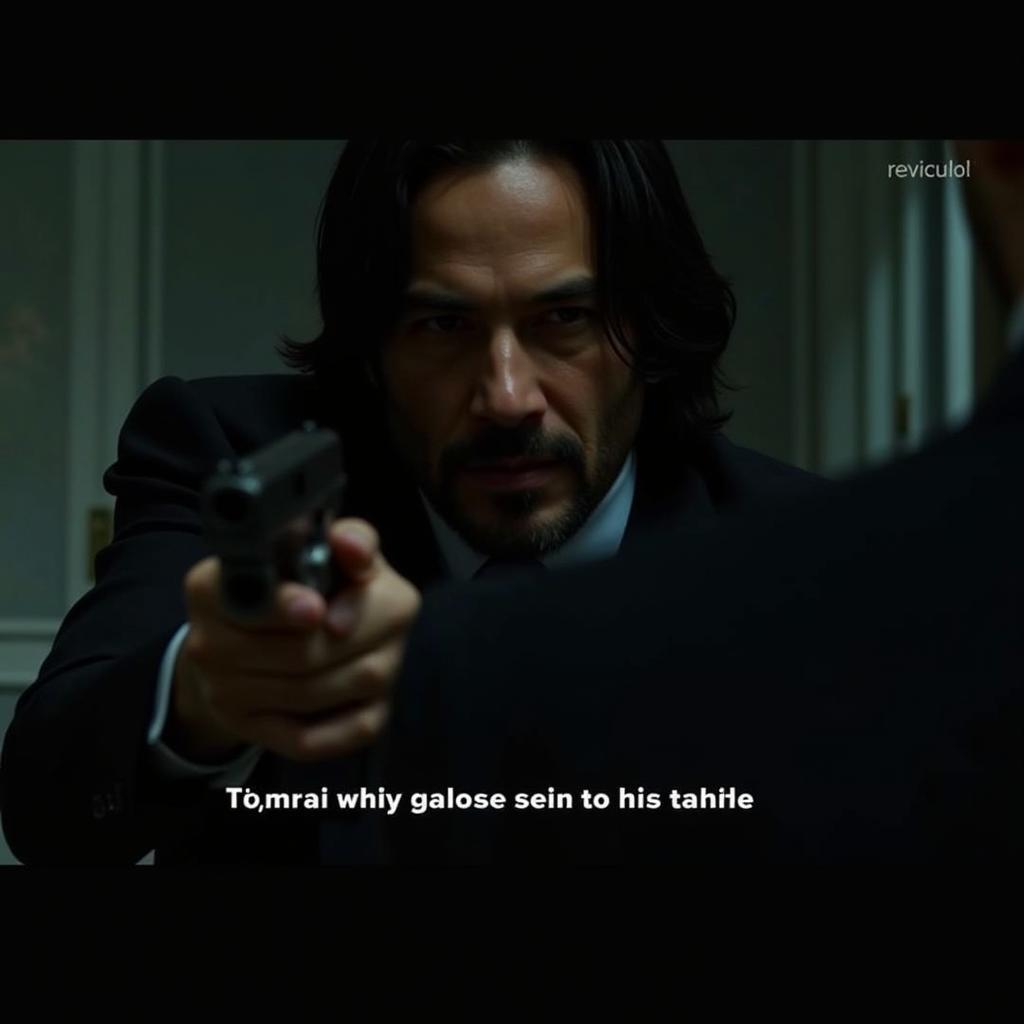 John Wick Tamil Dubbed Download: A scene from the movie with Tamil subtitles.