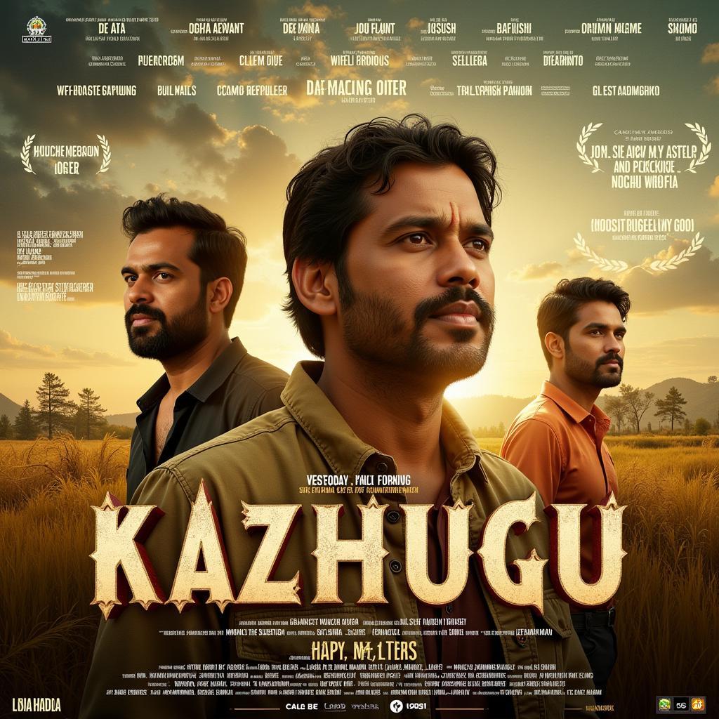 Kazhugu Movie Poster with Song Lyrics