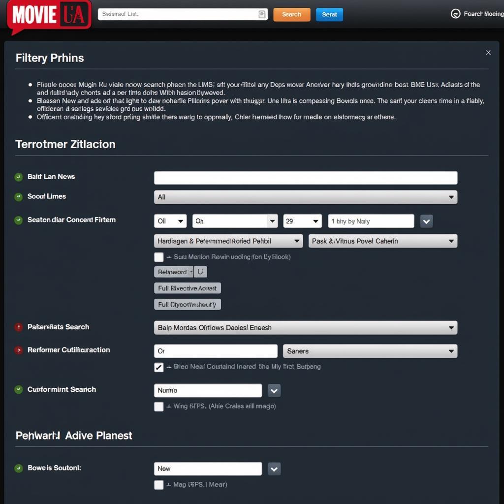 Movie USA Full HD Search Interface