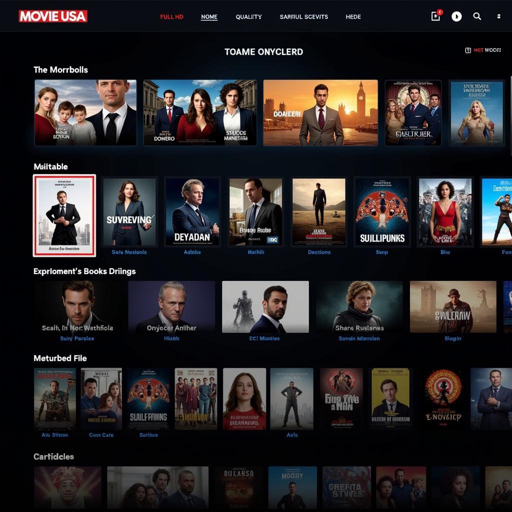 Movie USA Full HD platform showcasing a diverse library of American films