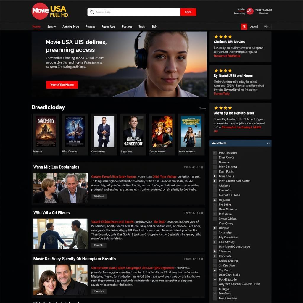 Movie USA Full HD Streaming Interface