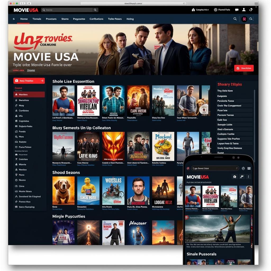 Movie USA Full HD Website Interface