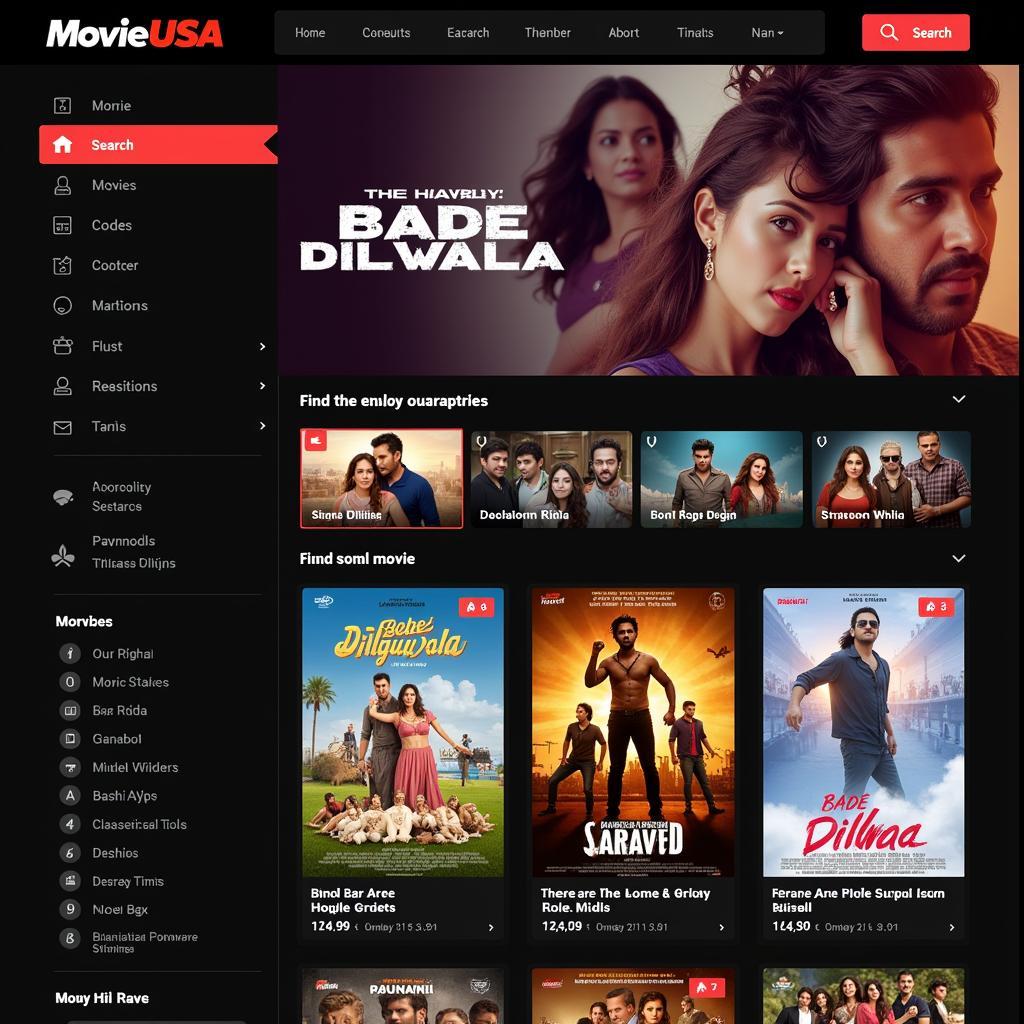 Movie USA Full HD Website Interface